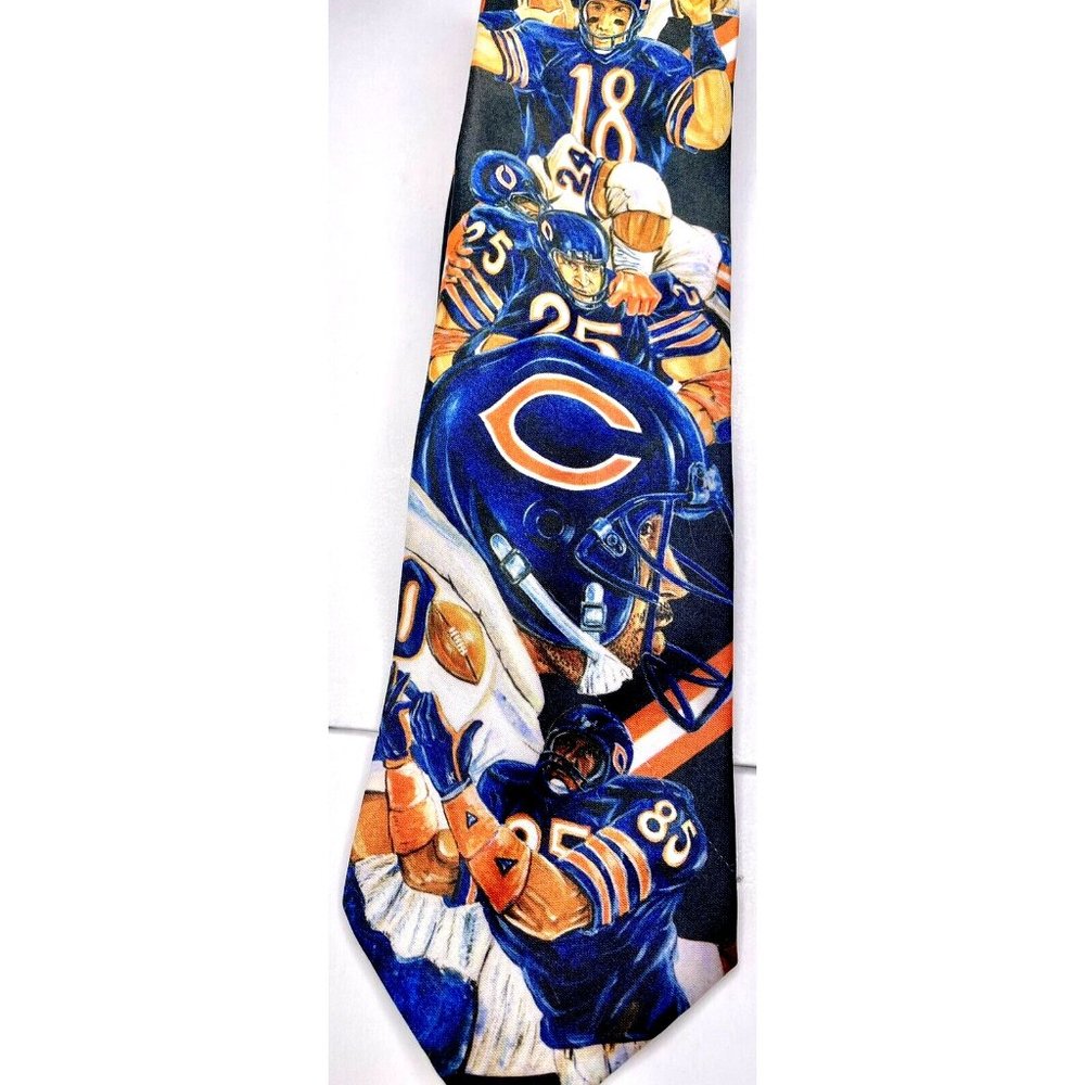 CHICAGO BEARS NECKTIE NFL TIE FOOTBALL NFL RALPH MARLIN Dent Hampton McKinnon